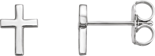 Platinum Cross Earrings