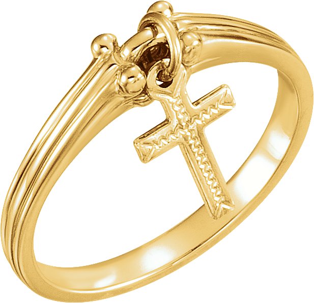 14K Gold Cross Ring