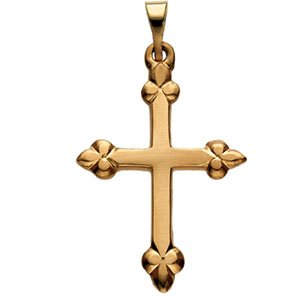 14K Gold Cross Pendant – 21x16mm - Yellow Gold