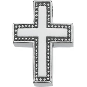 14K Gold Cross Pendant – 21x16.25mm - White Gold
