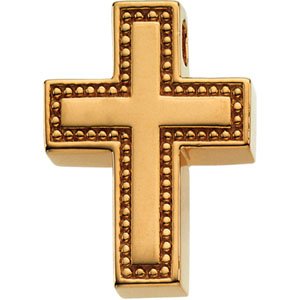 18K Gold Cross Pendant – 21x16.25mm