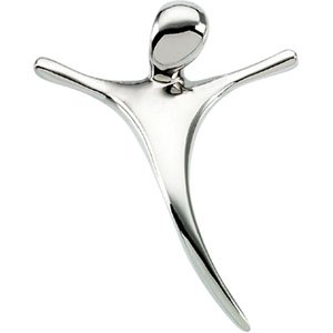 14K Gold Crucifix Pendant - White Gold