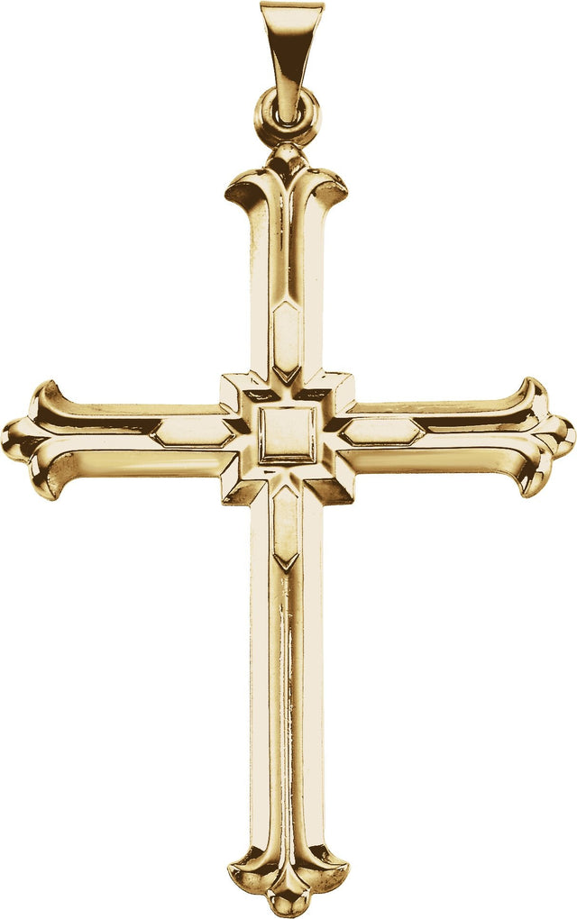 14K Gold Cross Pendant – 45.5x31.5mm - Yellow Gold