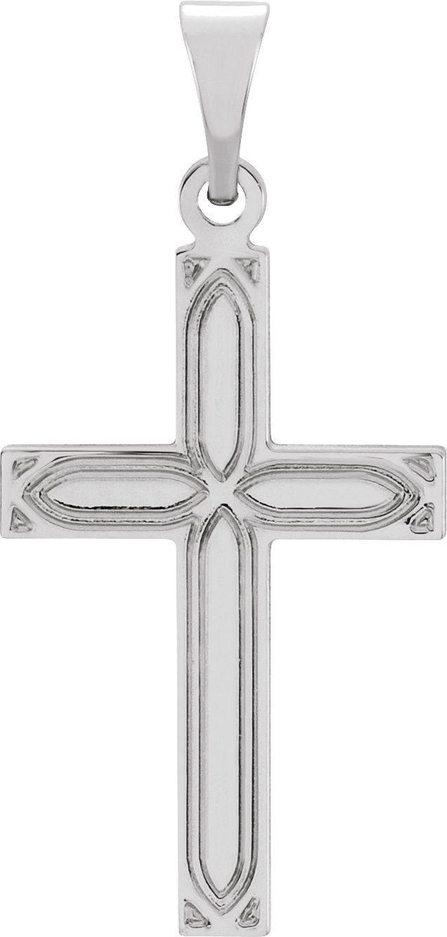14K Gold Cross Necklace or Pendant II - White Gold
