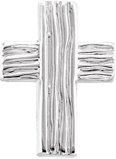 14K Gold The Rugged Cross Lapel Pin - White Gold