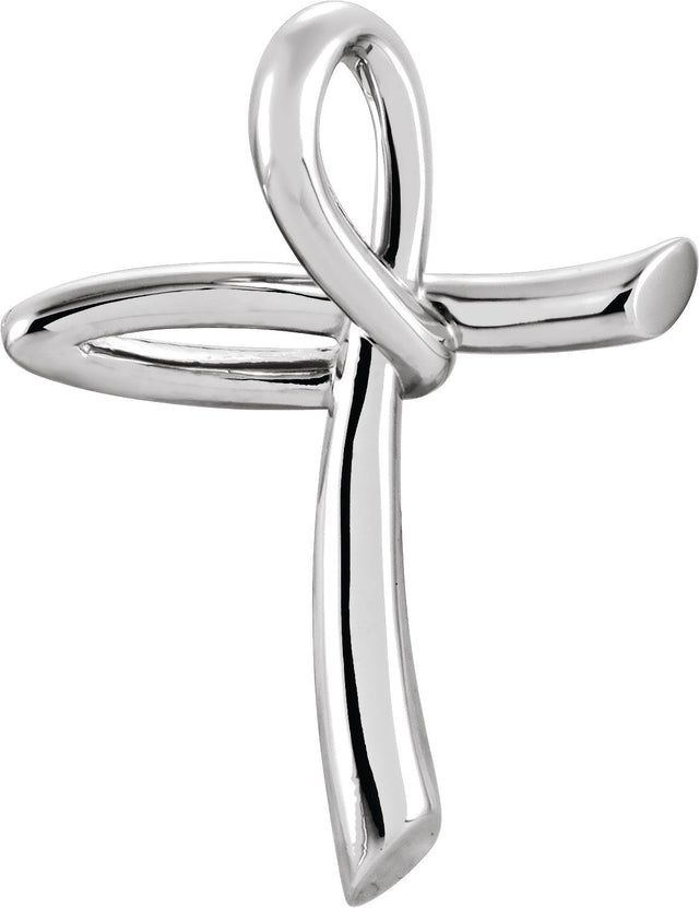 14K Gold Cross Pendant – 26x19.25mm - White Gold