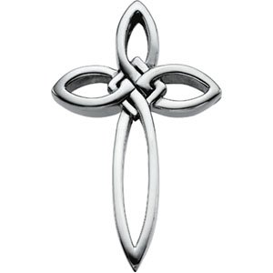 14K Gold Cross Pendant – 36.25x23.75mm - White Gold