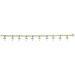 14K Gold Cross Bracelet