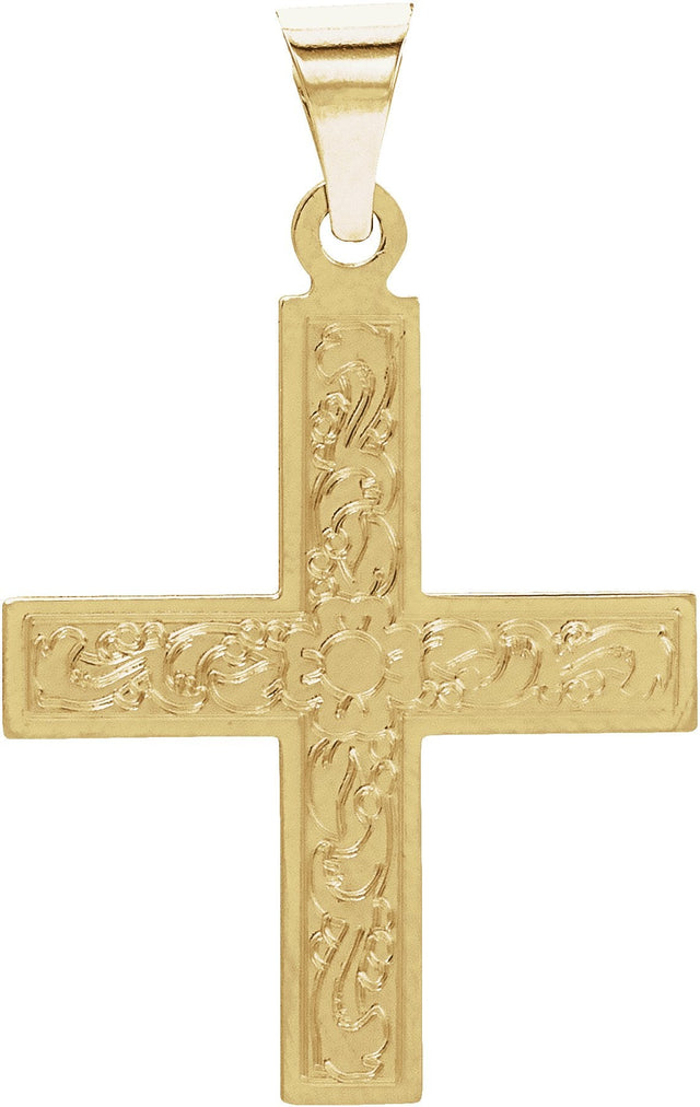 14K Gold Greek Cross Pendant – 15.5x14mm - Yellow Gold