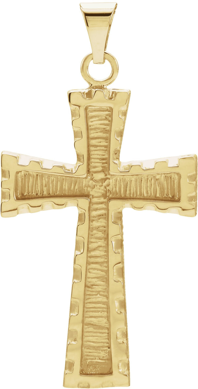 14K Gold Cross Pendant – 30x20mm - Yellow Gold