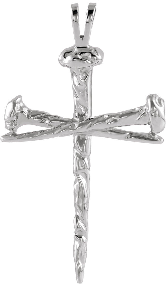 Platinum Nail Cross Pendant