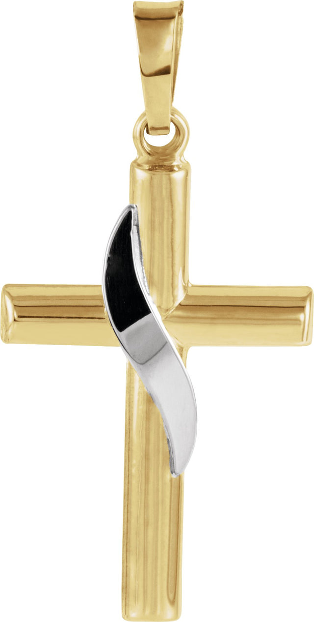 14K Gold Hollow Cross Pendant II