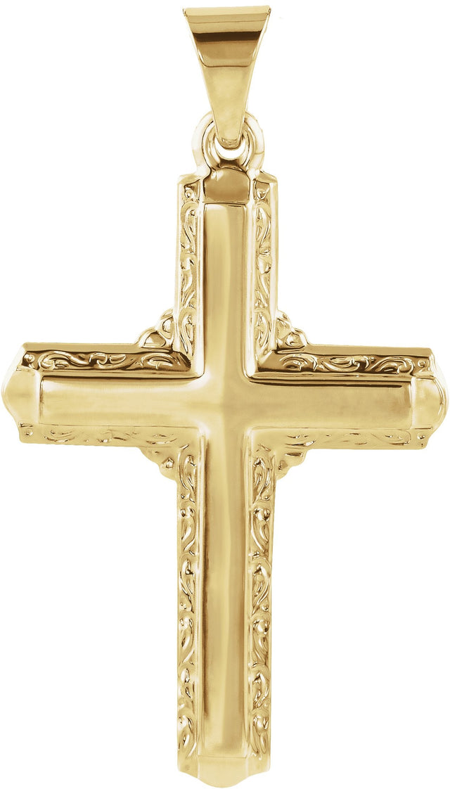 14K Gold Cross Pendant VII - Yellow Gold