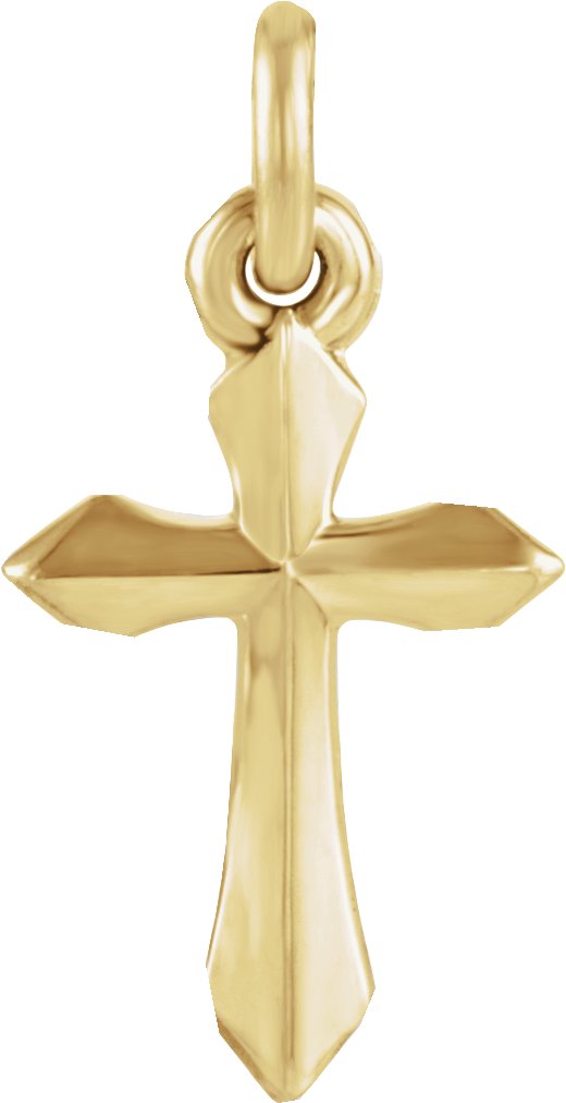14K Gold Cross Necklace or Pendant – 10x6mm - Yellow Gold