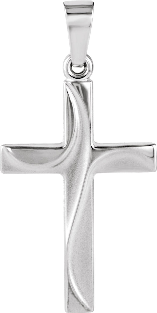 14K Gold Cross Pendant – 21x14mm - White Gold