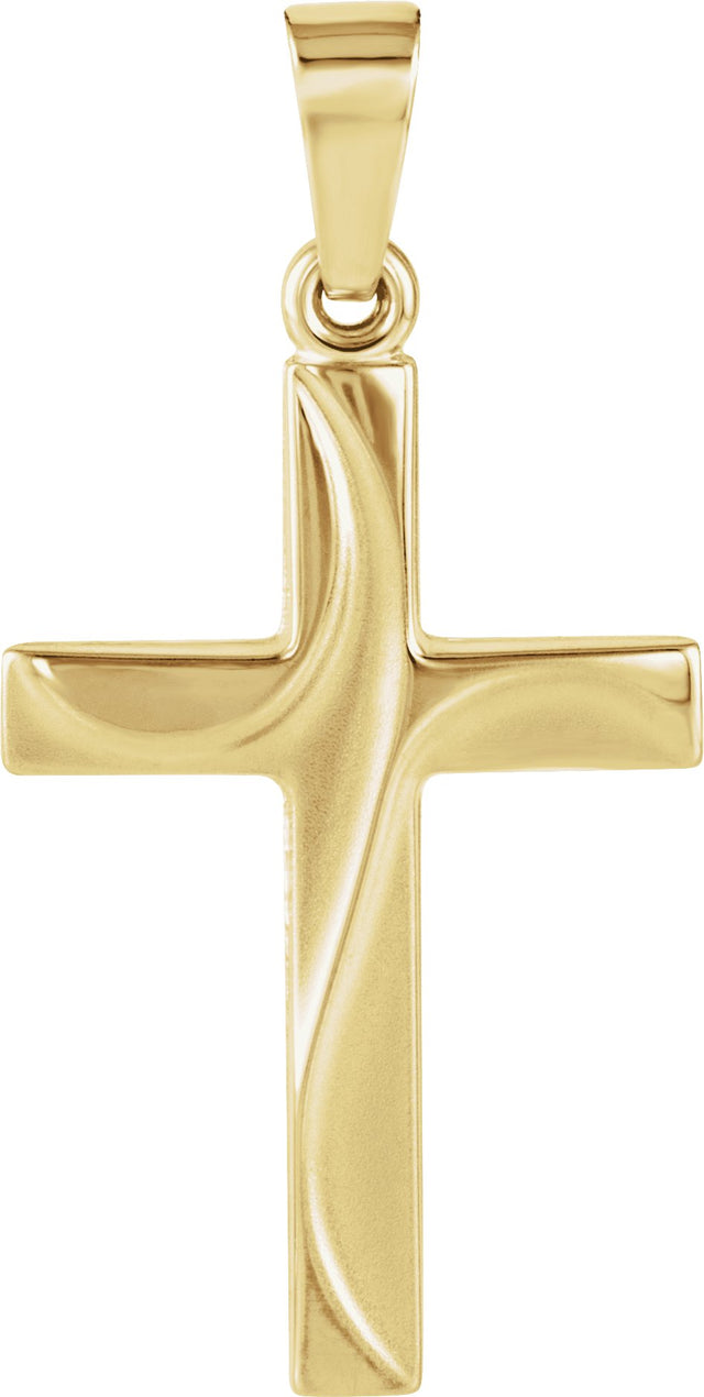 14K Gold Cross Pendant – 21x14mm - Yellow Gold