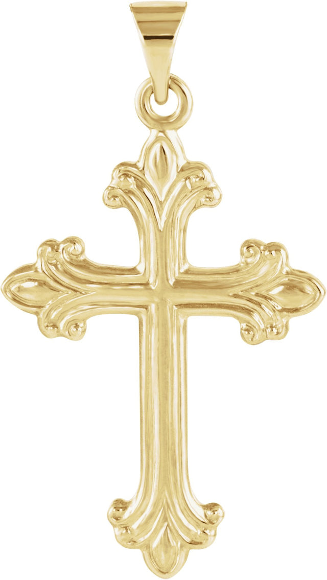 14K Gold Cross Pendant – 27.5x17.5mm - Yellow Gold