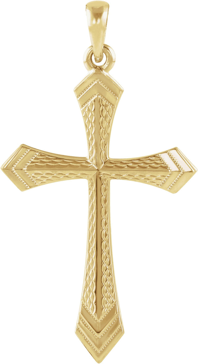14K Gold Cross Pendant – 36.7x21mm - Yellow Gold