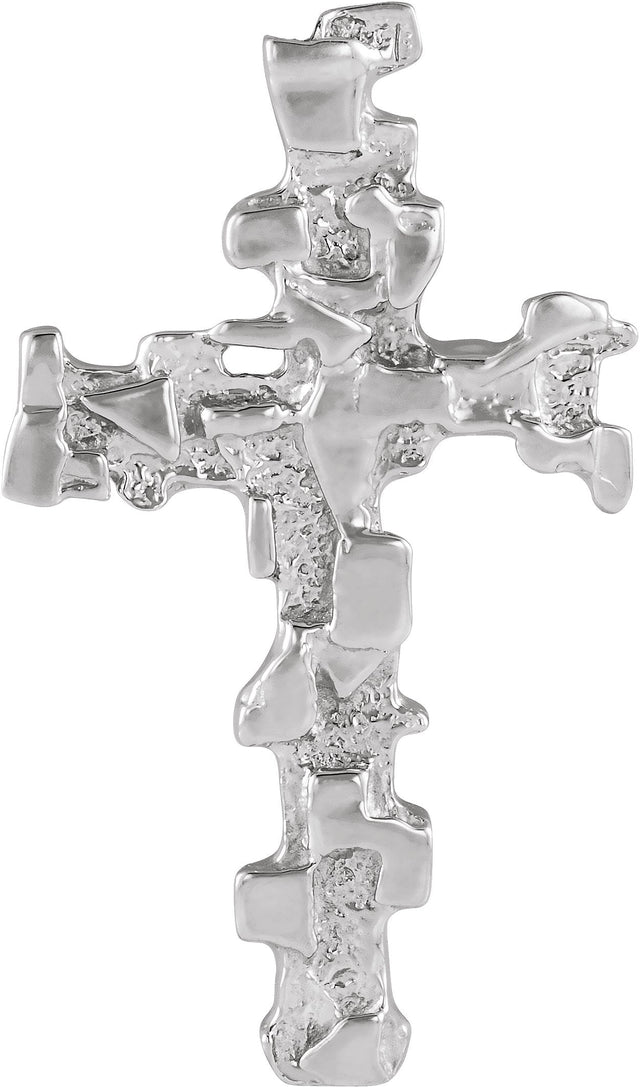 Platinum Nugget Cross Pendant