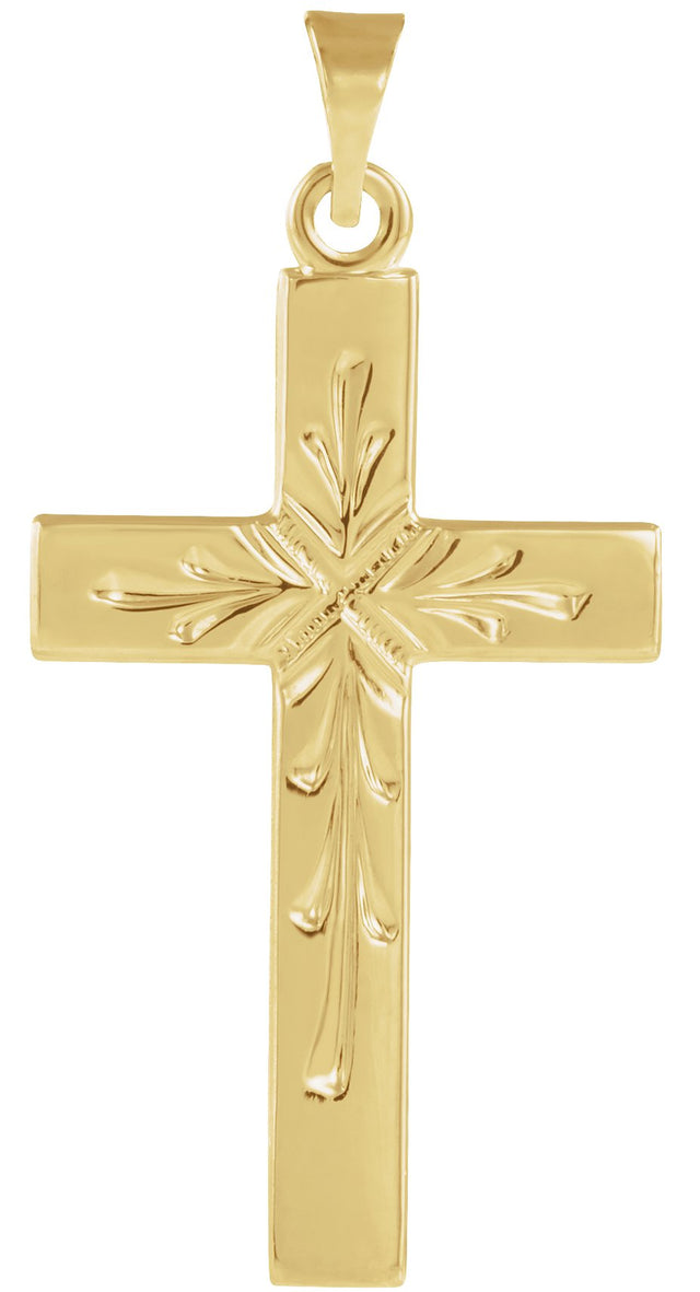 14K Gold Cross Pendant – 24x15mm - Yellow Gold