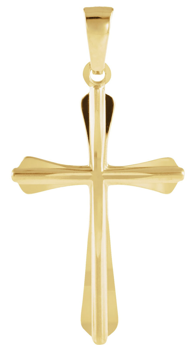 14K Gold Cross Pendant – 24x16.2mm - Yellow Gold