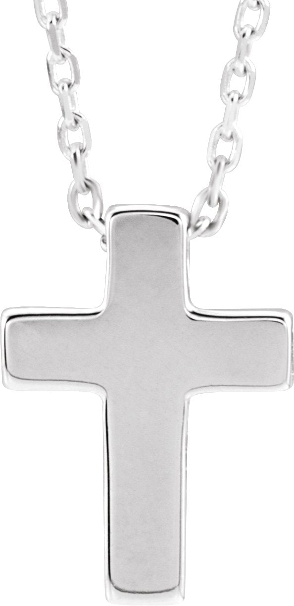 Platinum Petite Cross Necklace or Pendant