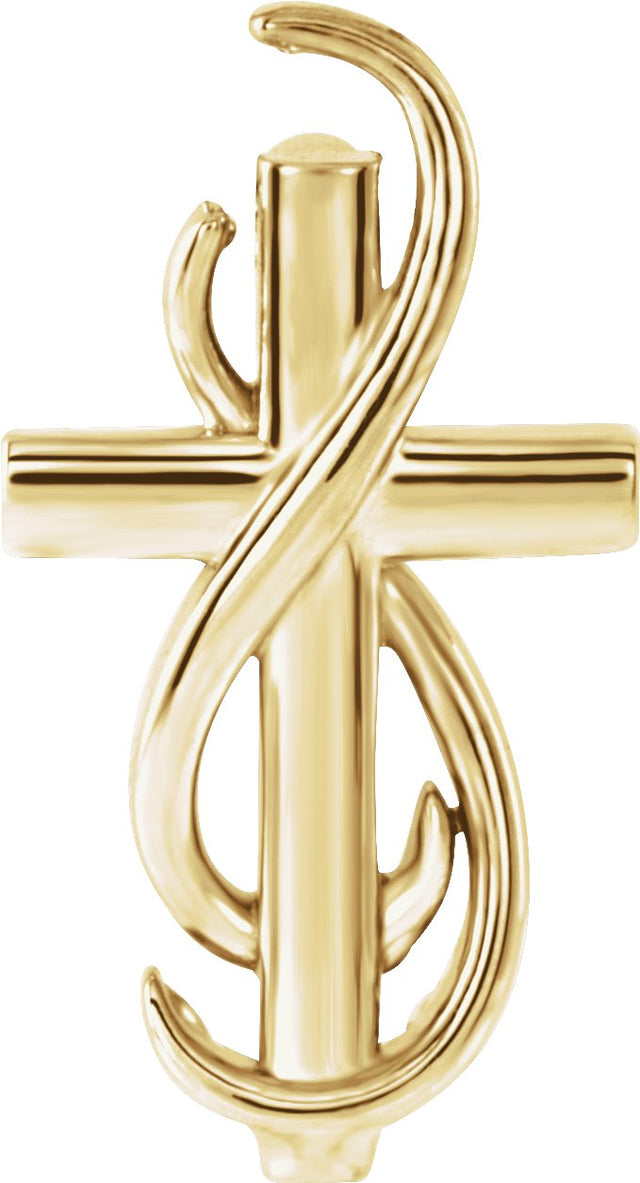 14K Gold Cross Necklace or Pendant – 14.9x8mm - Yellow Gold