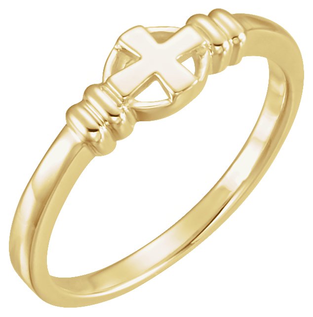 18K Gold Cross Chastity Ring