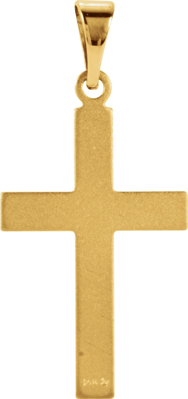 14K Gold Cross Necklace or Pendant III - Yellow Gold - view 3