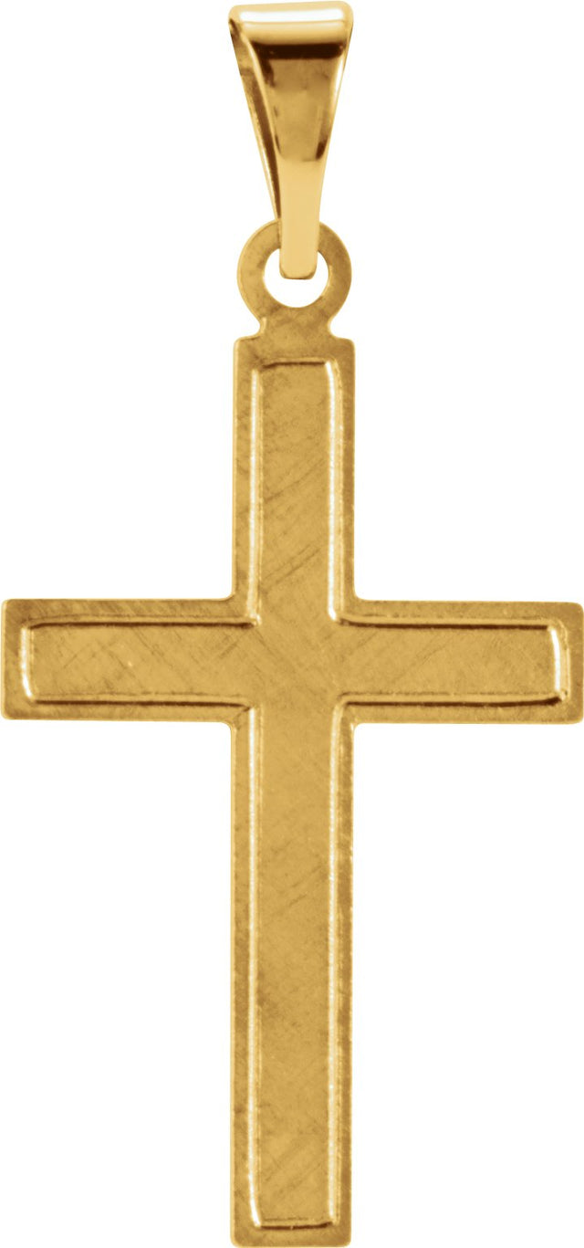 14K Gold Cross Necklace or Pendant III - Yellow Gold