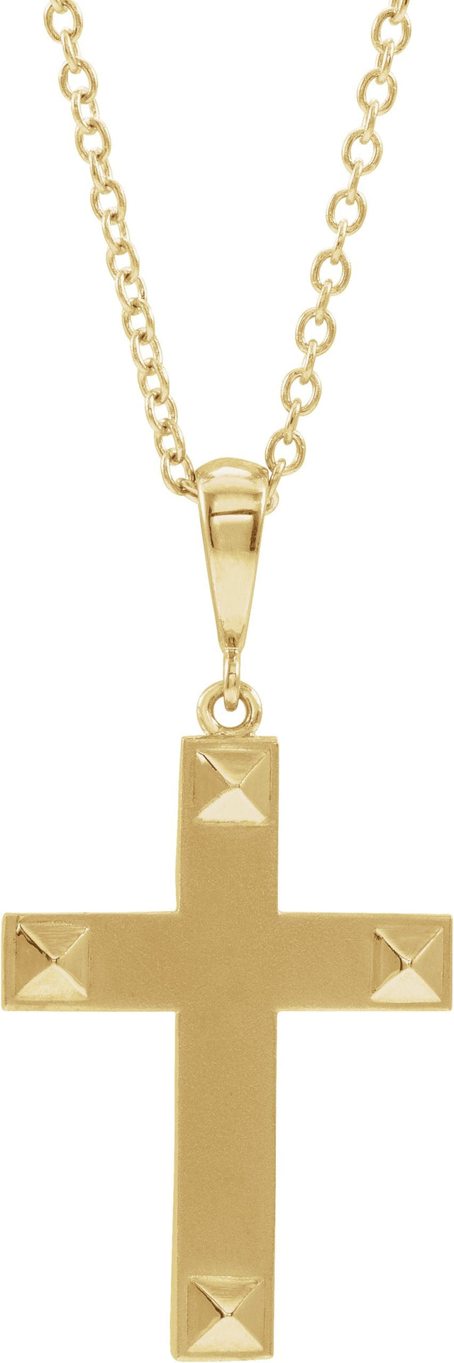 14K Gold Geometric Cross Necklace or Pendant - Yellow Gold