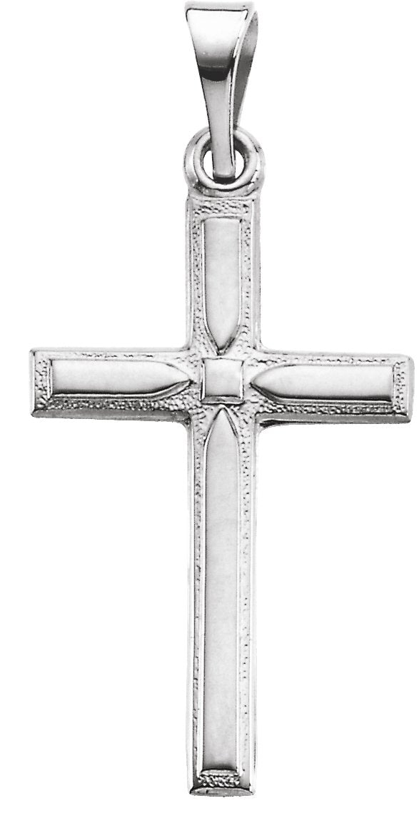 Platinum Cross Pendant – 19x12.5mm
