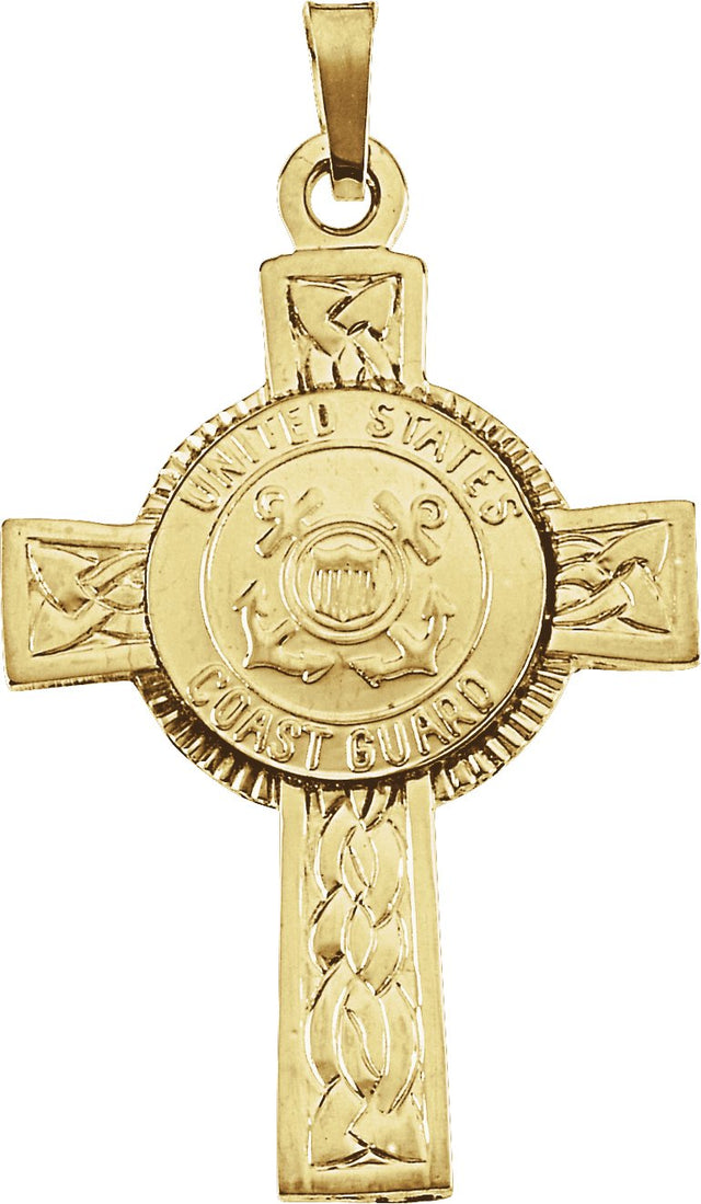 14K Gold U.S. Coast Guard Cross Pendant