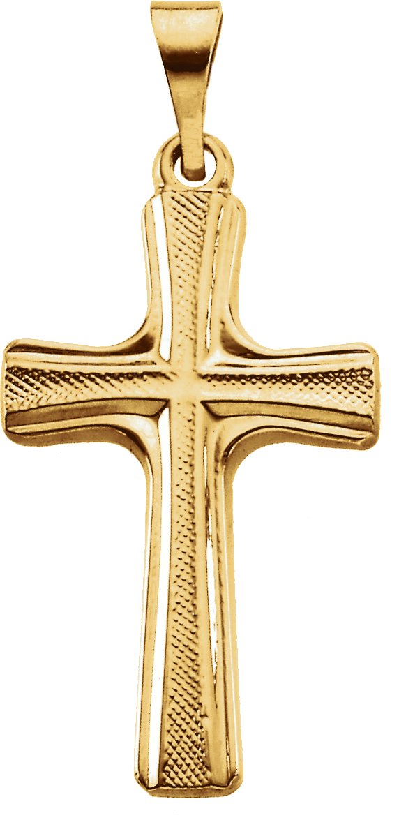 14K Gold Cross Pendant – 20x12mm - Yellow Gold