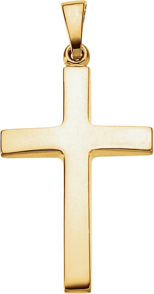 18K Gold Cross Necklace or Pendant – 30.2x15.9mm