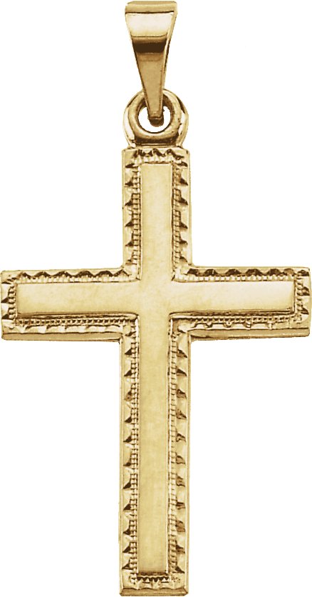 14K Gold Cross Pendant – 20x14mm