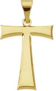 14K Gold Tau Cross Pendant - Yellow Gold