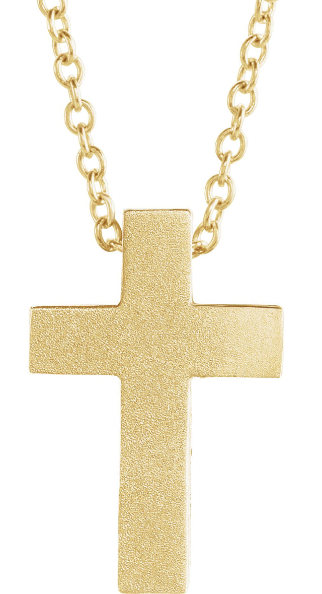 14K Gold Scroll Cross Necklace or Pendant - Yellow Gold