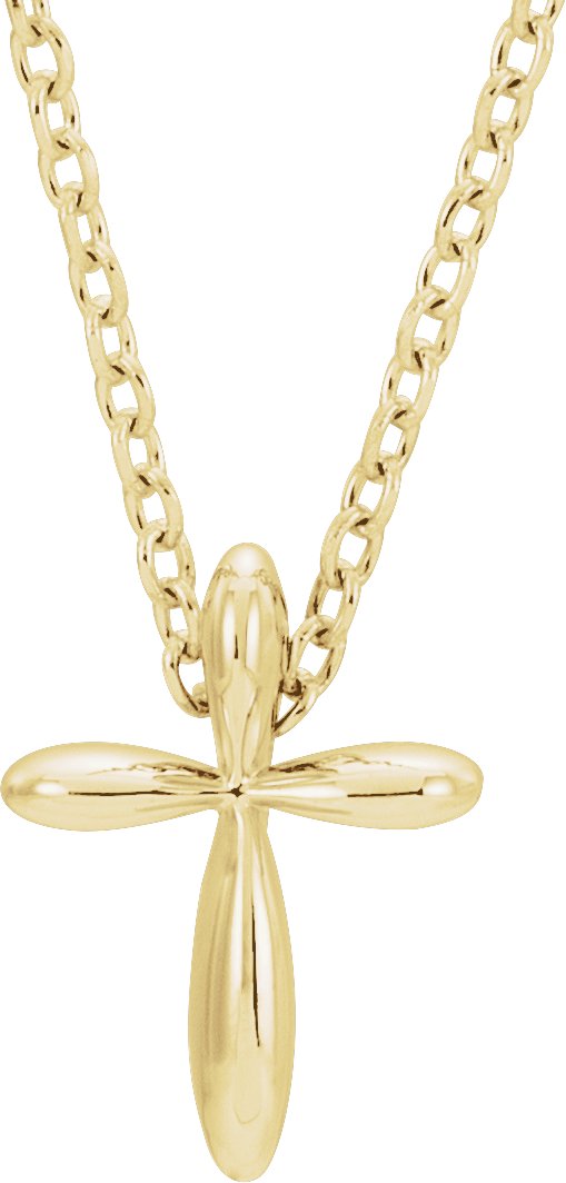 14K Gold Cross Necklace or Pendant – 10x7.72mm - Yellow Gold