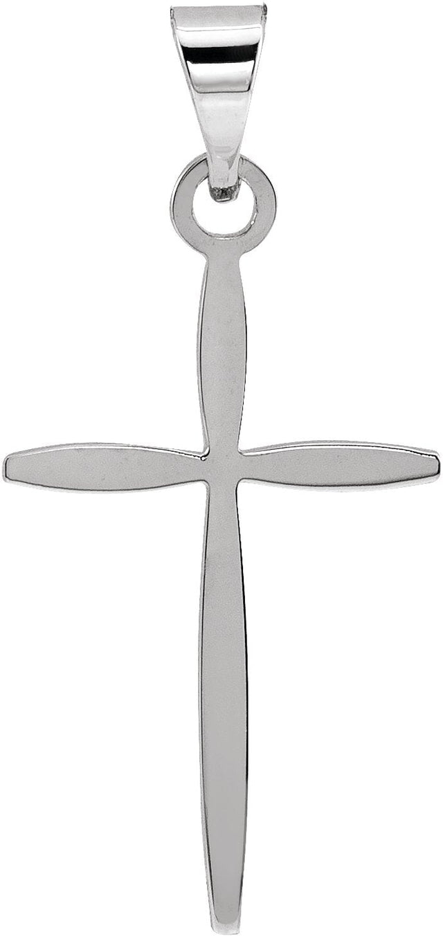 14K Gold Cross Pendant – 17x11mm - White Gold