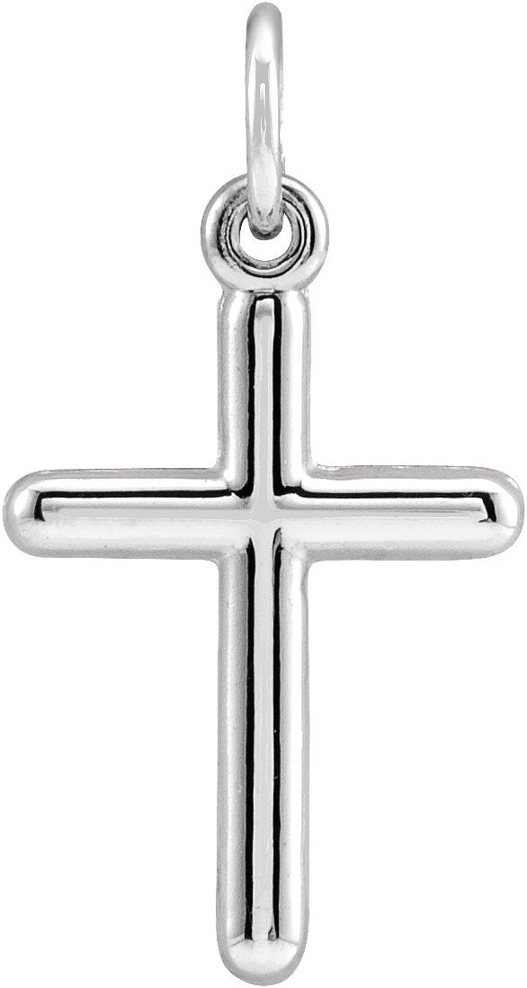 14K Gold Cross Necklace or Pendant – 20x10.4mm - White Gold
