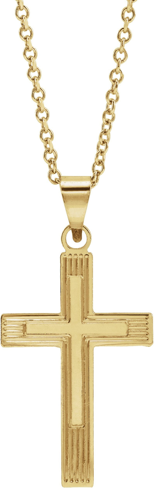 14K Gold Cross Necklace or Pendant – 17x11mm - Yellow Gold
