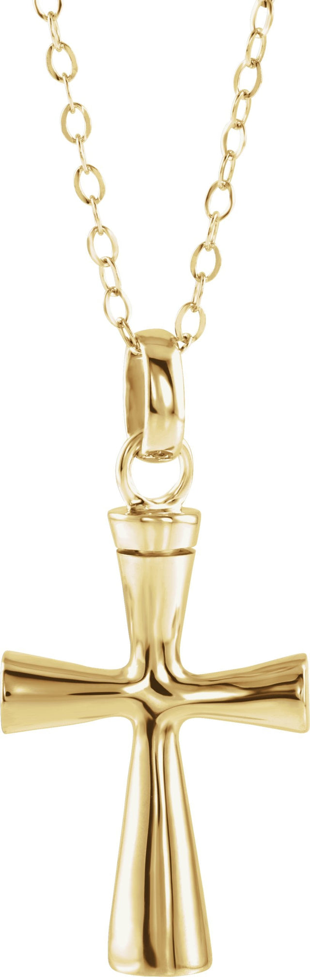 10K Gold Cross Ash Holder Necklace or Pendant - Yellow Gold