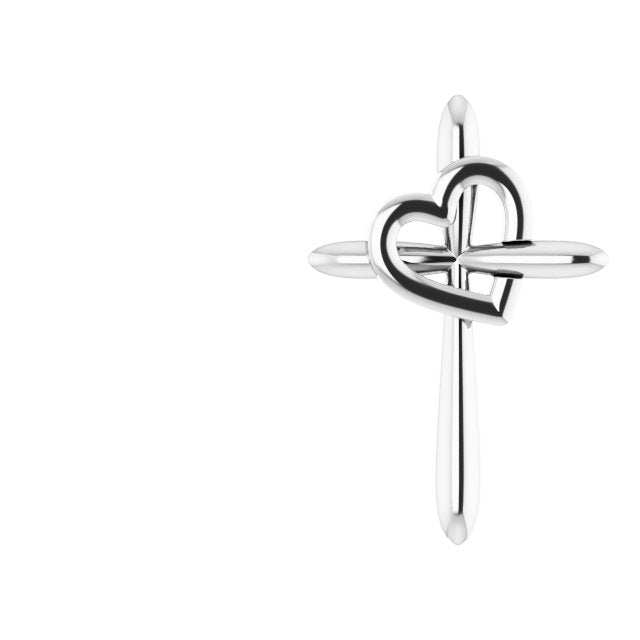 Platinum Cross with Heart Pendant