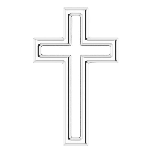 14K Gold Open Cross Necklace - White Gold
