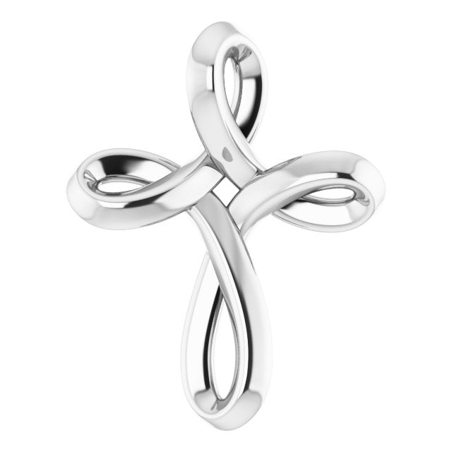 14K Gold Youth Cross Necklace or Pendant - White Gold