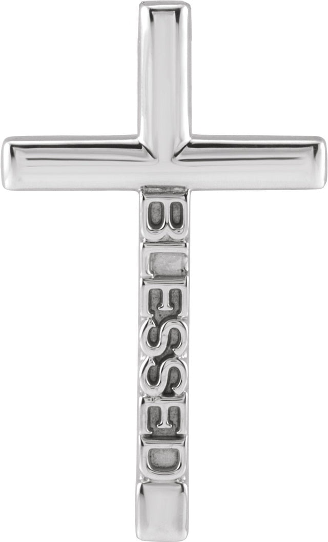 Platinum Blessed Cross Necklace or Pendant