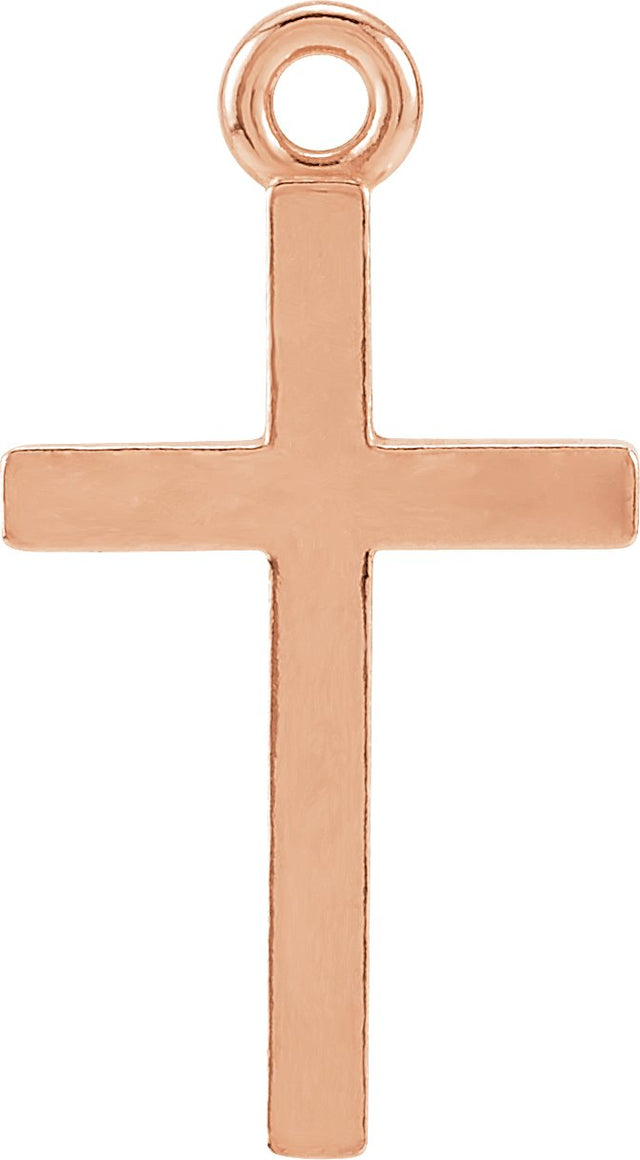 14K Gold Cross Charm - Rose Gold