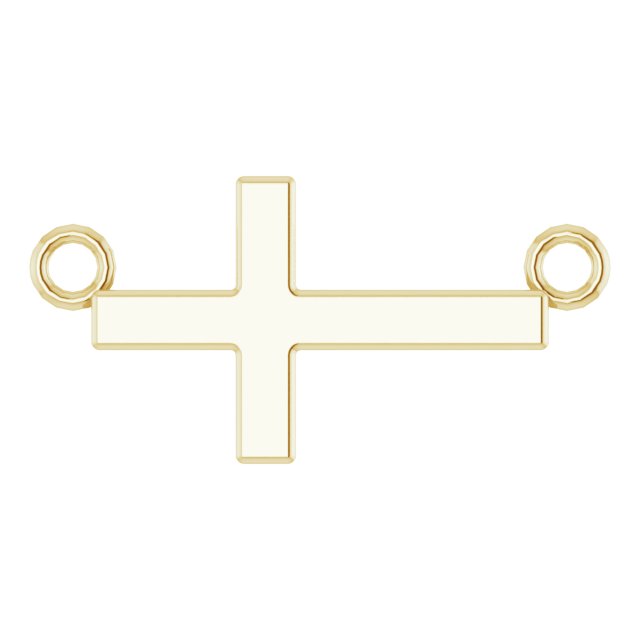 14K Gold Sideways Cross Necklace – 12x5.9mm - Yellow Gold