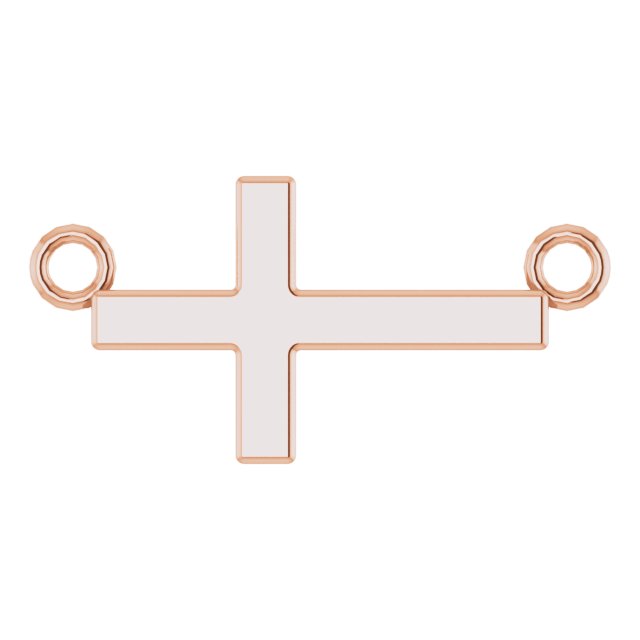 14K Gold Sideways Cross Necklace – 12x5.9mm - Rose Gold